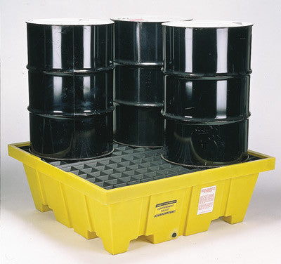 Eagle Four Drum Polyethylene Control Pallet Unit With Grating And 66 Gallon Spill Capacity 51 1/2" X 51 1/2" X 18 1/2"