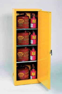 Eagle Manufacturing 23" X 65" X 18" Yellow 24 Gallon Safety Storage Cabinet With 2 Manual Doors