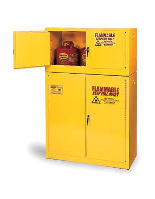Eagle 45 Gallon Yellow Two Shelf With One Door Self-Closing Flammable Safety Storage Cabinet