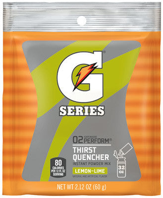 Gatorade 2.12 Ounce Instant Powder Pouch Lemon Lime Electrolyte Drink - Yields 1 Quart (144 Packets Per Case)