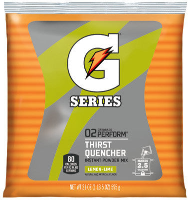 Gatorade 21 Ounce Instant Powder Pouch Lemon Lime Electrolyte Drink - Yields 2 1/2 Gallons (32 Packets Per Case)