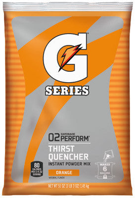 Gatorade 51 Ounce Instant Powder Pouch Orange Electrolyte Drink - Yields 6 Gallons (14 Packets Per Case)