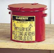 Justrite 2 Gallon Red Oily Waste Countertop Can