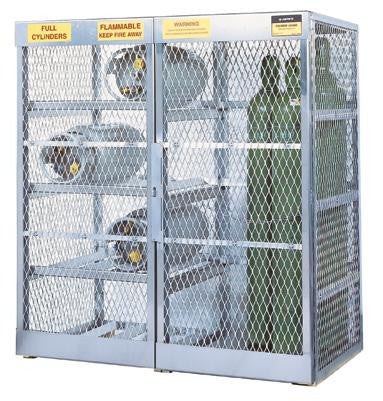 Justrite 65" X 60" X 32" Combo Cylinder Storage Locker For Flammables (Capacity 8 Horizontal And 10 Vertical Cylinders)