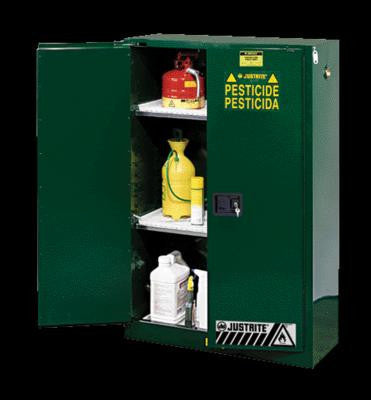 herbicide storage Justrite 894504 Cabinet, Pesticide, Green, 45 Gallon