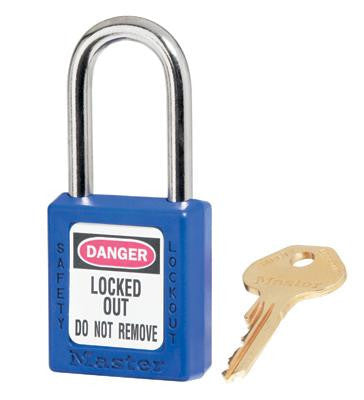 Master Lock Blue #410 1 3/4" High Body Safety Lockout Padlock With 1 1/2" Shackle - Keyed Differently