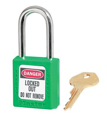 Master Lock Green #410 1 3/4" High Body Safety Lockout Padlock With 1 1/2" Shackle - Keyed Differently