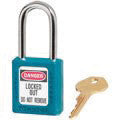 Master Lock Teal #410 1 3/4" High Body Safety Lockout Padlock With 1 1/2" Shackle - Keyed Differently