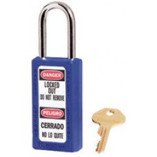 Master Lock Blue #411 3" High Body Safety Lockout Padlock With 1 1/2" Shackle - Keyed Differently