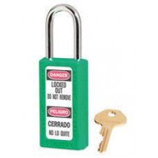 Master Lock Green #411 3" High Body Safety Lockout Padlock With 1 1/2" Shackle - Keyed Differently