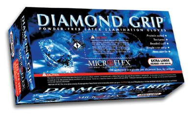 Microflex Small Natural 9.8" Diamond Grip 6.3 mil Latex Ambidextrous Non-Sterile Powder-Free Disposable Gloves With Textured Fingers Finish And Beaded Cuffs (100 Each Per Box)
