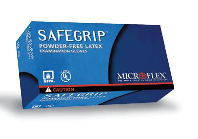 Microflex X-Large Blue 11.8" SafeGrip 11.4 mil Premium quality natural rubber Latex Ambidextrous Non-Sterile Powder-Free Disposable Gloves With Textured Finger Tip Finish And Extended, Beaded Cuffs (50 Each Per Box)