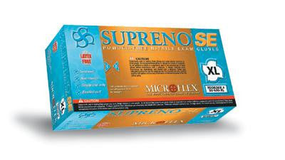 Microflex Small Blue 9.6" Supreno SE 5 1/2 mil Nitrile Ambidextrous Non-Sterile Powder-Free Disposable Gloves With Textured Fingers Finish, Beaded Cuffs And Polymer Inner Coating (100 Each Per Box)