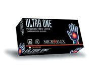 Microflex Medium Natural 11.8" Ultra One 9.8 mil Latex Ambidextrous Non-Sterile Powder-Free Disposable Gloves With Textured Fingers Finish, Extended, Beaded Cuffs And Polymer Inner Coating (50 Each Per Box)
