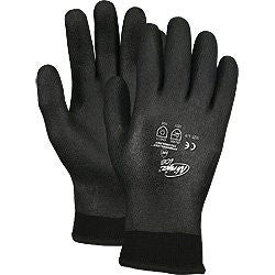Memphis Large Ninja ICE FC Black HPT Foam Sponge Fully Coated Work Glove With Black 7 Gauge Acrylic Terry And 15 Gauge Nylon Double Liner