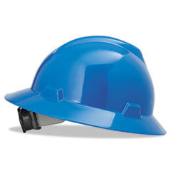 MSA Blue V-Gard Class E Type I Polyethylene Non-Slotted Hard Hat With Full Brim And Fas-Trac Suspension