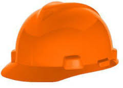 MSA Hi-Viz Orange Standard V-Gard Class E Type I Polyethylene Slotted Hard Cap With Staz-On Suspension