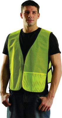 OccuNomix X-Large Hi-Viz Yellow OccuLux Lightweight Polyester And Mesh Non-ANSI Economy Vest With Front Hook And Loop Closure, Side Elastic Straps And 1 Pocket