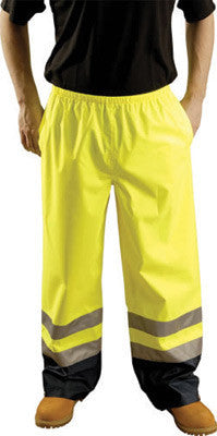 OccuNomix 3X Hi-Viz Yellow, Blue And Silver Polyester And Polyurethane Rain Pants With No Fly