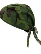 OccuNomix One Size Fits All Jungle Camo Tuff Nougies Deluxe Tie Hat (Doo Rag) With Elastic Rear Band