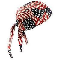 OccuNomix One Size Fits All Wavy Flag Tuff Nougies Deluxe Tie Hat (Doo Rag) With Elastic Rear Band