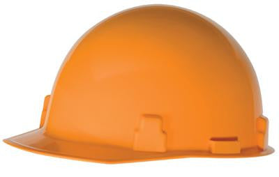 Radnor Hi-Viz Orange SmoothDome Class E Type I Polyethylene Slotted Hard Cap With Ratchet Suspension