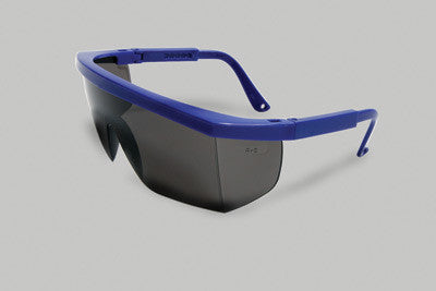 Radnor Retro Series Safety Glasses With Blue Frame, Gray Anti-Scratch Lens And Integrated Sideshields