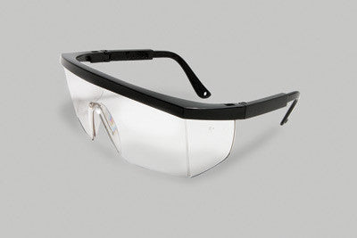 Radnor Retro Series Safety Glasses With Black Frame, Clear Anti-Scratch Lens And Integrated Sideshields