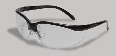 Radnor Motion Series Safety Glasses With Black Frame, Clear Polycarbonate Scratch Resistant Lens And Adjustable Temples