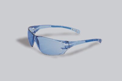 Radnor Cobalt Classic Series Safety Glasses With Blue Frame, Blue Lens And Adjustable Temples