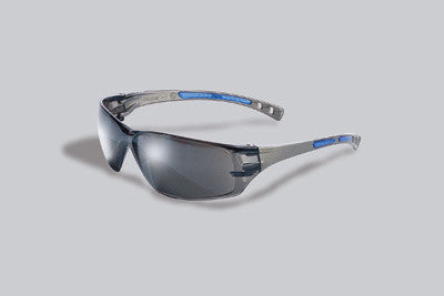 Radnor Cobalt Classic Series Safety Glasses With Charcoal Frame, Silver Mirror Lens And Adjustable Temples