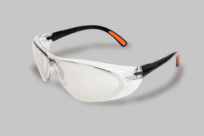 Radnor Action Series Safety Glasses With Clear Frame And Clear Indoor/Outdoor Lens
