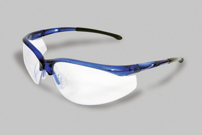 Radnor Select Series Safety Glasses With Blue Frame And Clear Anti-Scratch Lens