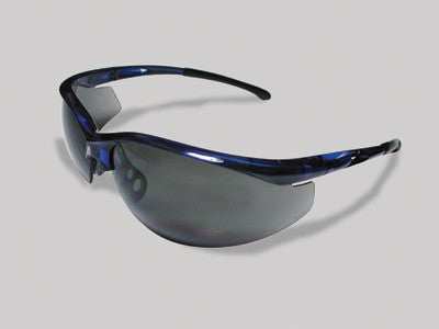 Radnor Select Series Safety Glasses With Blue Frame And Gray Anti-Scratch Lens