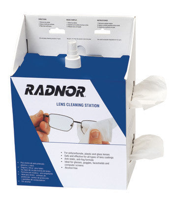 Radnor Large Disposable Lens Cleaning Station (Includes 16 Oz Lens Alcohol-Free Cleaning Solution And 1200 Tissues)