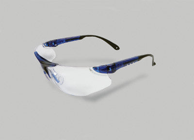 Radnor Elite Series Safety Glasses With Blue Frame And Clear Indoor/Outdoor Lens