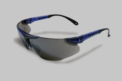 Radnor Elite Series Safety Glasses With Blue Frame And Silver Mirror Lens