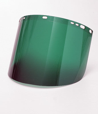 Radnor 9 3/4" X 19" X .060" Green Shade 5 Polycarbonate Faceshield (50 Per Case)
