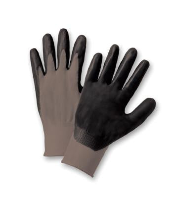 Radnor Medium Black Foam Nitrile Palm Coated Gloves With 13 Gauge Gray Seamless Nylon Liner