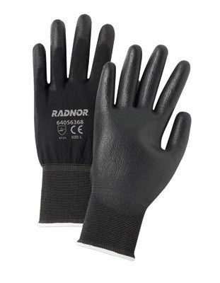 Radnor X-Large Black Economy Polyurethane Palm Coated Gloves With Seamless 13 Gauge Nylon Knit Liner