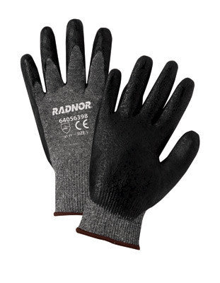 Radnor Medium Black Premium Foam Nitrile Palm Coated Work Glove With 15 Gauge Seamless Nylon Liner And Knit Wrist