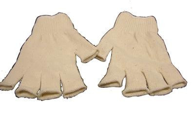 Radnor Ladies Natural 7 Cut Standard Weight Polyester/Cotton Fingerless String Gloves With Knit Wrist