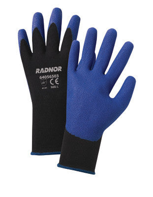 Radnor Small Black Air Infused PVC Palm Coated Gloves WIth 15 Gauge Seamless Nylon Knit Liner