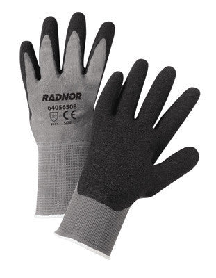 Radnor Large Gray Latex Palm Coated Gloves WIth 13 Gauge Seamless Nylon Knit Liner