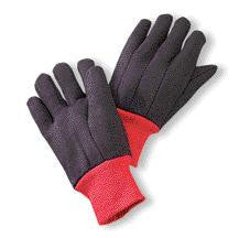 Radnor X-Large Brown 13 Ounce 100% Cotton Jersey Gloves With Red Knitwrist And Red 100% Cotton Fleece Lining