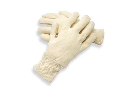 Radnor Men's White 7 Ounce Reversible 100% Cotton Jersey Gloves With Knitwrist