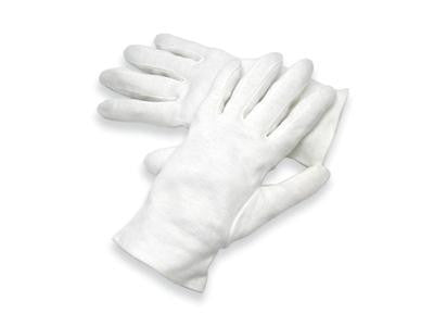 Radnor Small White Heavy Weight Seamless Knit 100% Cotton Dress Inspection Gloves With Open Cuff