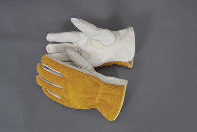 Radnor 2X Premium Grain Split Back Cowhide Unlined Drivers Gloves With Keystone Thumb And Shirred Elastic Back (Carded)