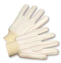 Radnor Large White 18 Ounce Cotton/Polyester Blend Fully Corded Cotton Canvas Gloves With Knitwrist And Double Palm