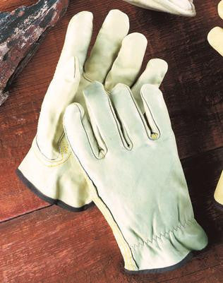 Radnor Small Grain Cowhide Unlined Drivers Gloves With Keystone Thumb, Slip-On Cuff, Color-Coded Hem And Shirred Elastic Back